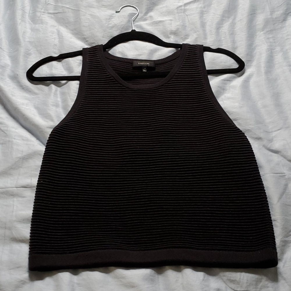 Aritzia Babaton Black Knit Tank Top